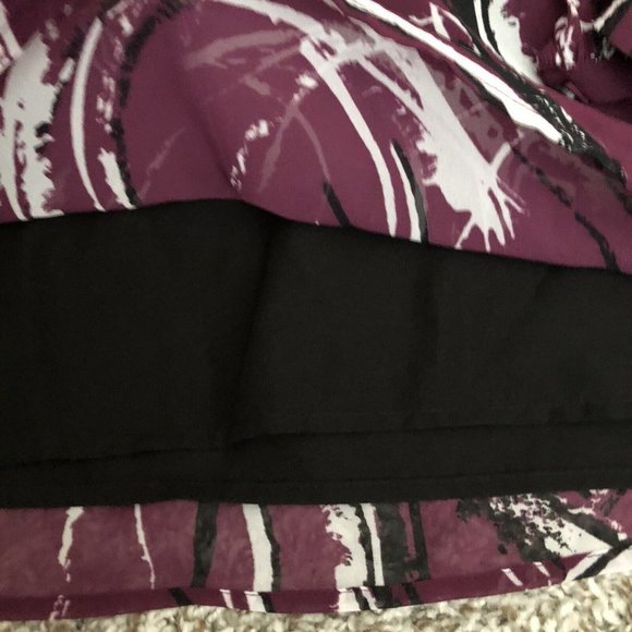 ana long sleeve semi sheer line blouse top size xl  Circle Design Pattern - Picture 3 of 10